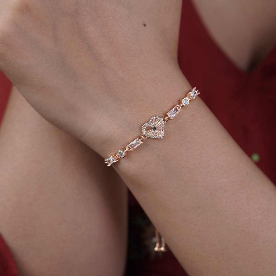 Zircon Heart Slider Bracelet