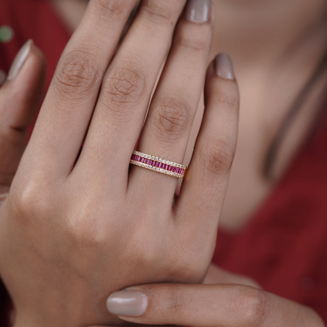 Luxpenny Ruby Royale Baguette Ring