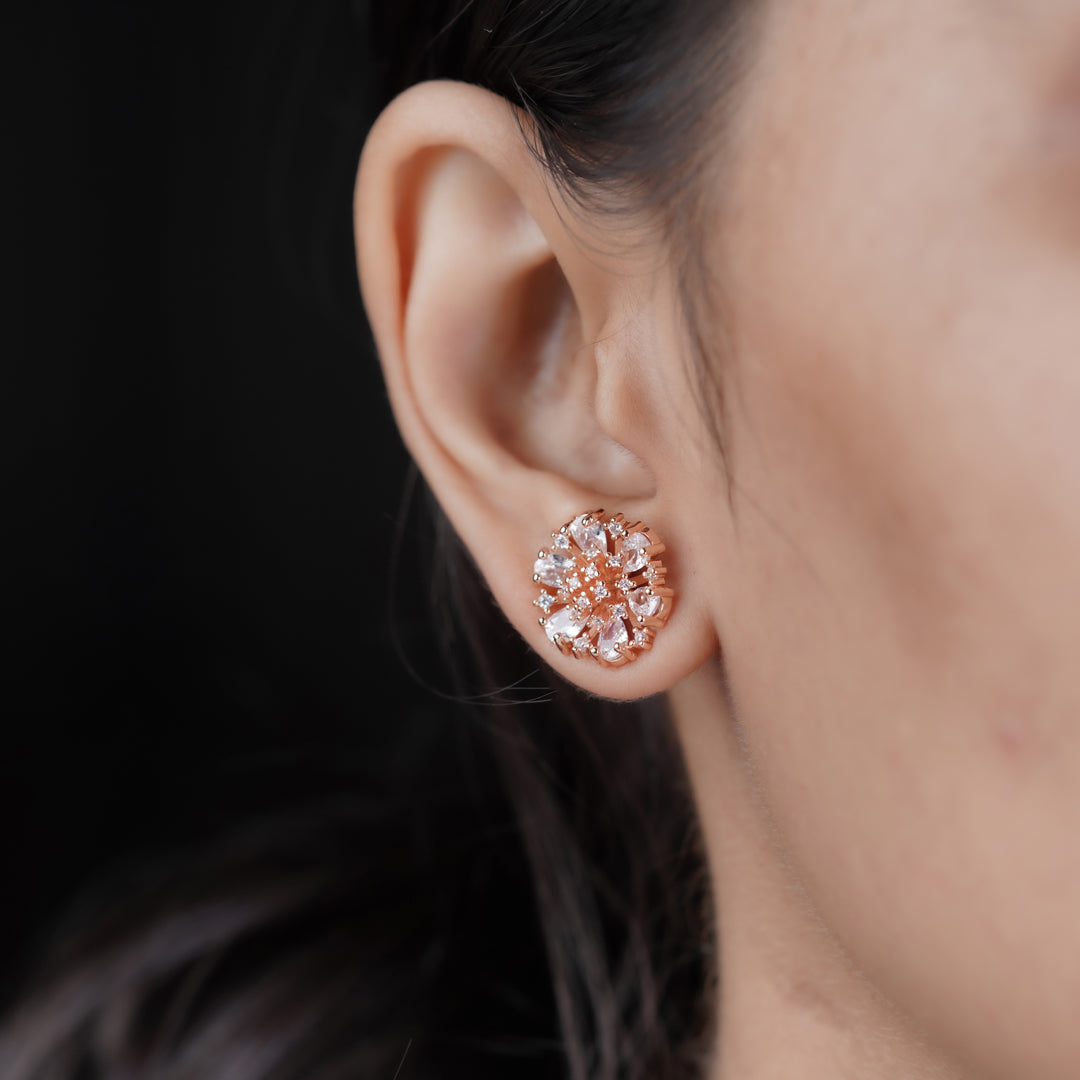 Aurora Sunburst Crystal Stud Earrings