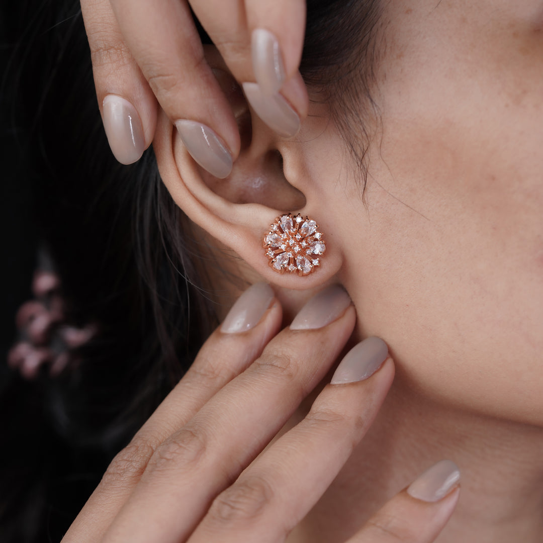 Aurora Sunburst Crystal Stud Earrings