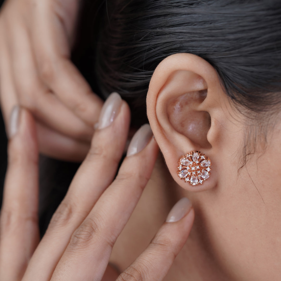 Aurora Sunburst Crystal Stud Earrings