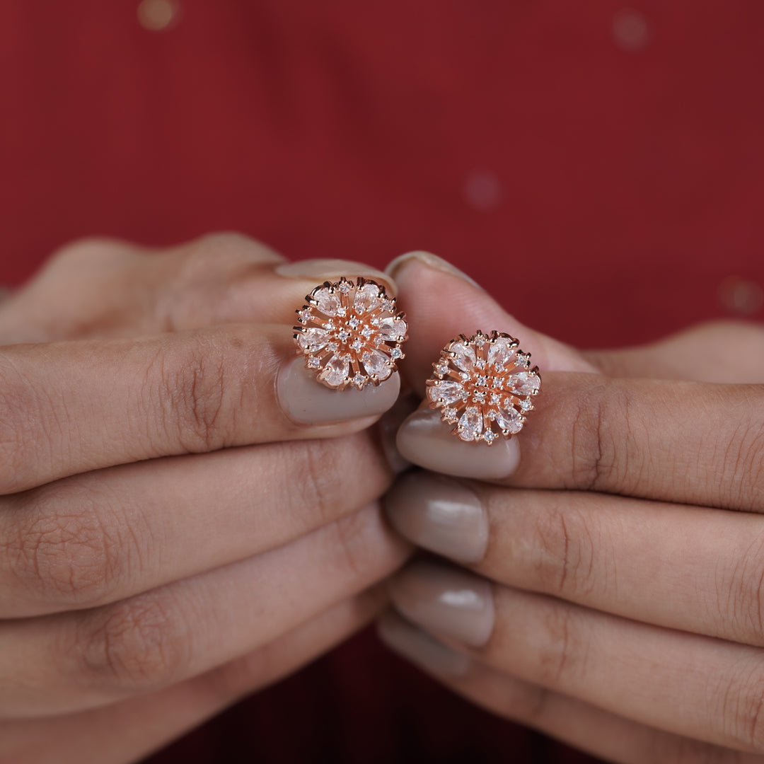 Aurora Sunburst Crystal Stud Earrings