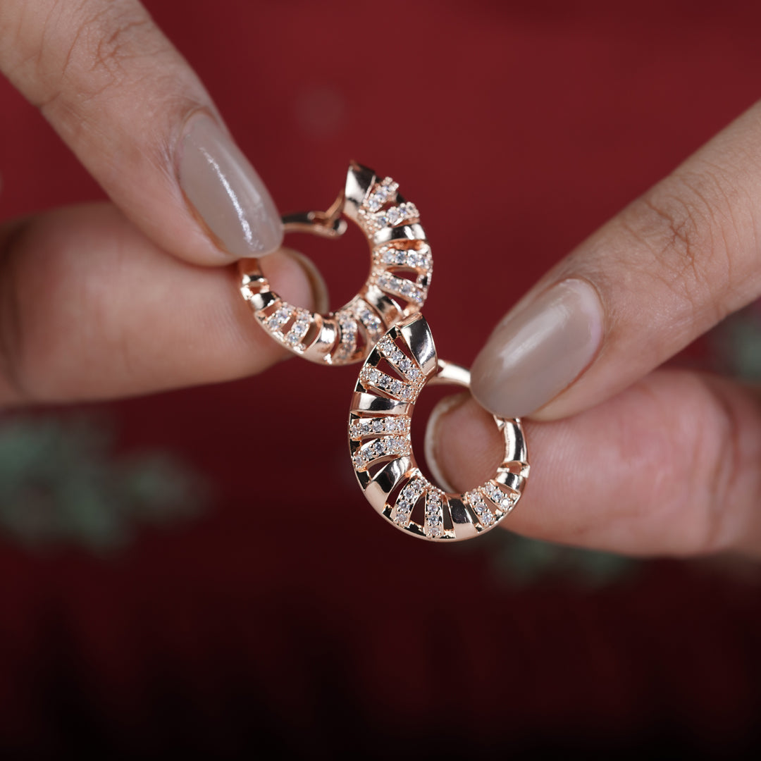Diamond Enamel Hoop Earrings