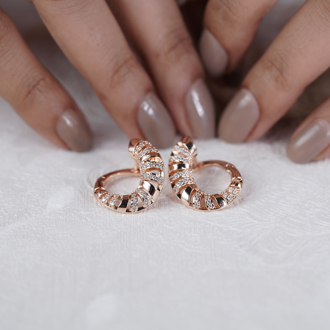 Diamond Enamel Hoop Earrings