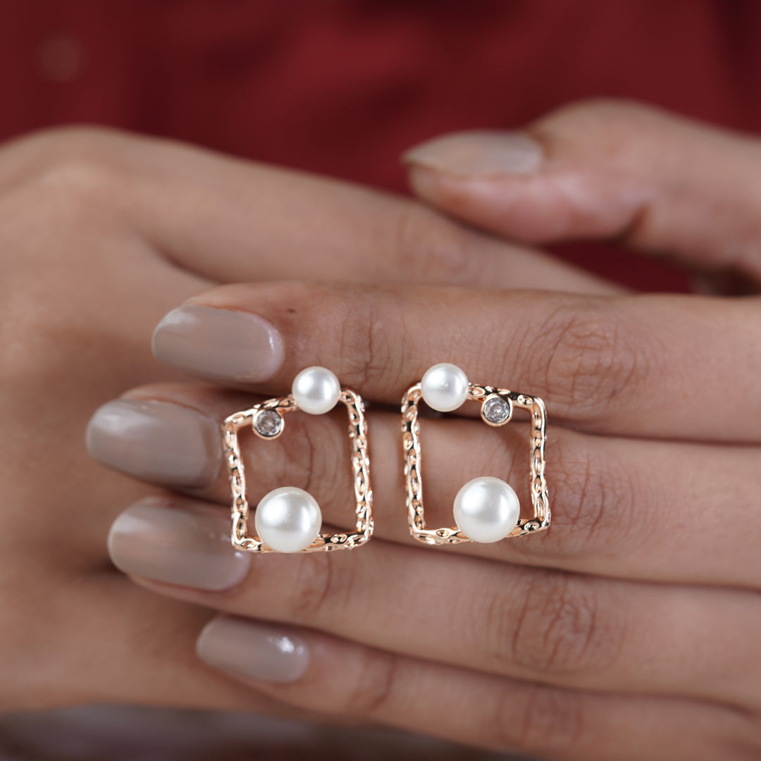 Square Pearl Earrings