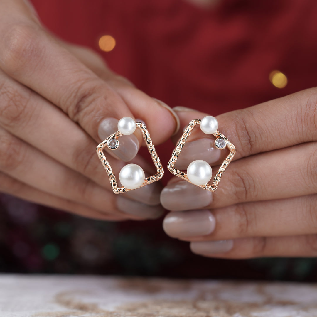 Square Pearl Earrings