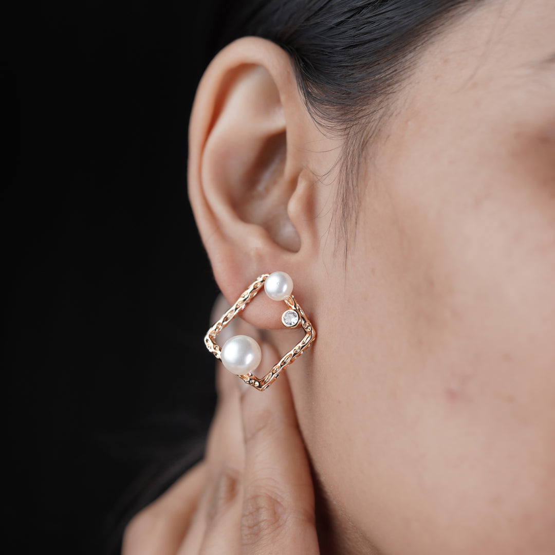 Square Pearl Earrings