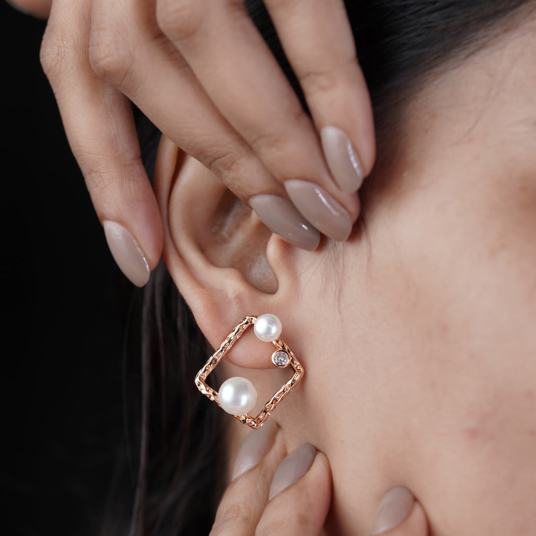 Square Pearl Earrings