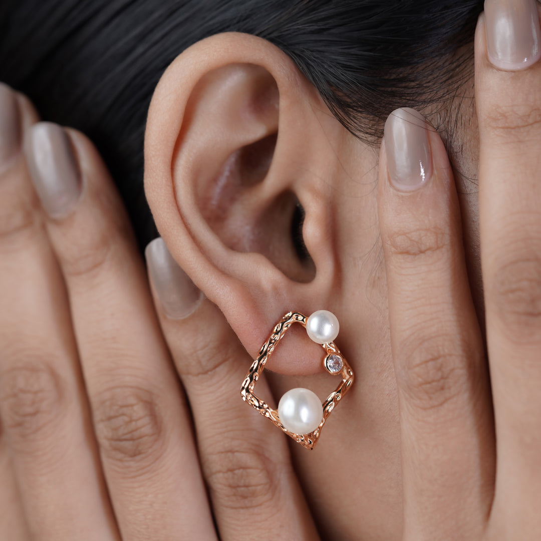 Square Pearl Earrings