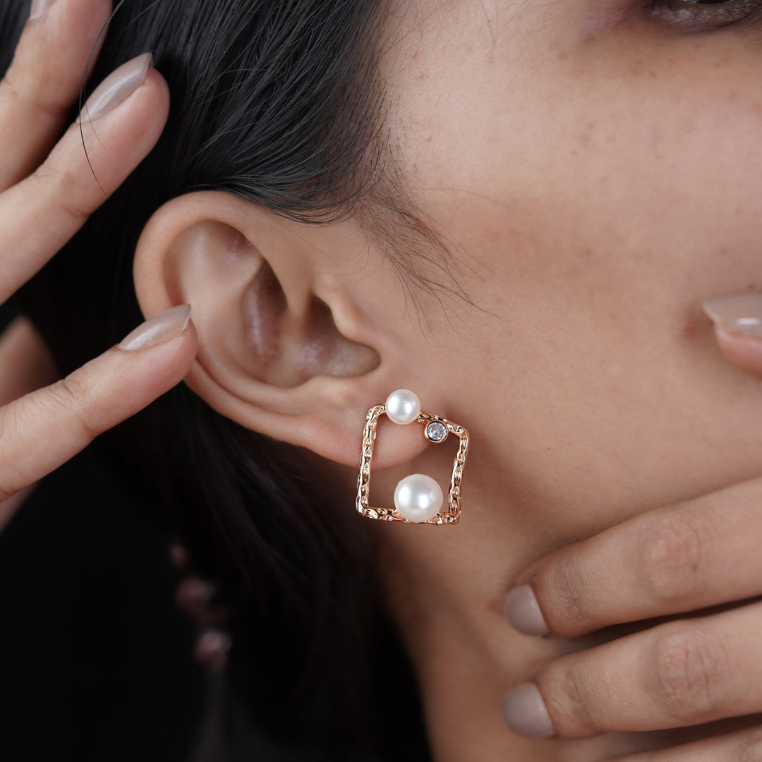 Square Pearl Earrings