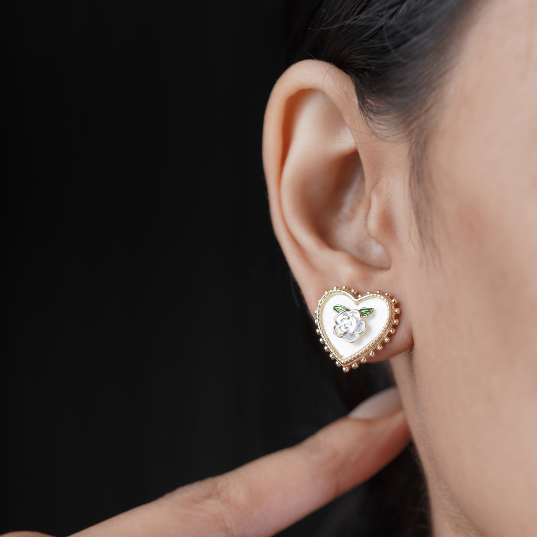 Opulent Heart Blossom Earrings