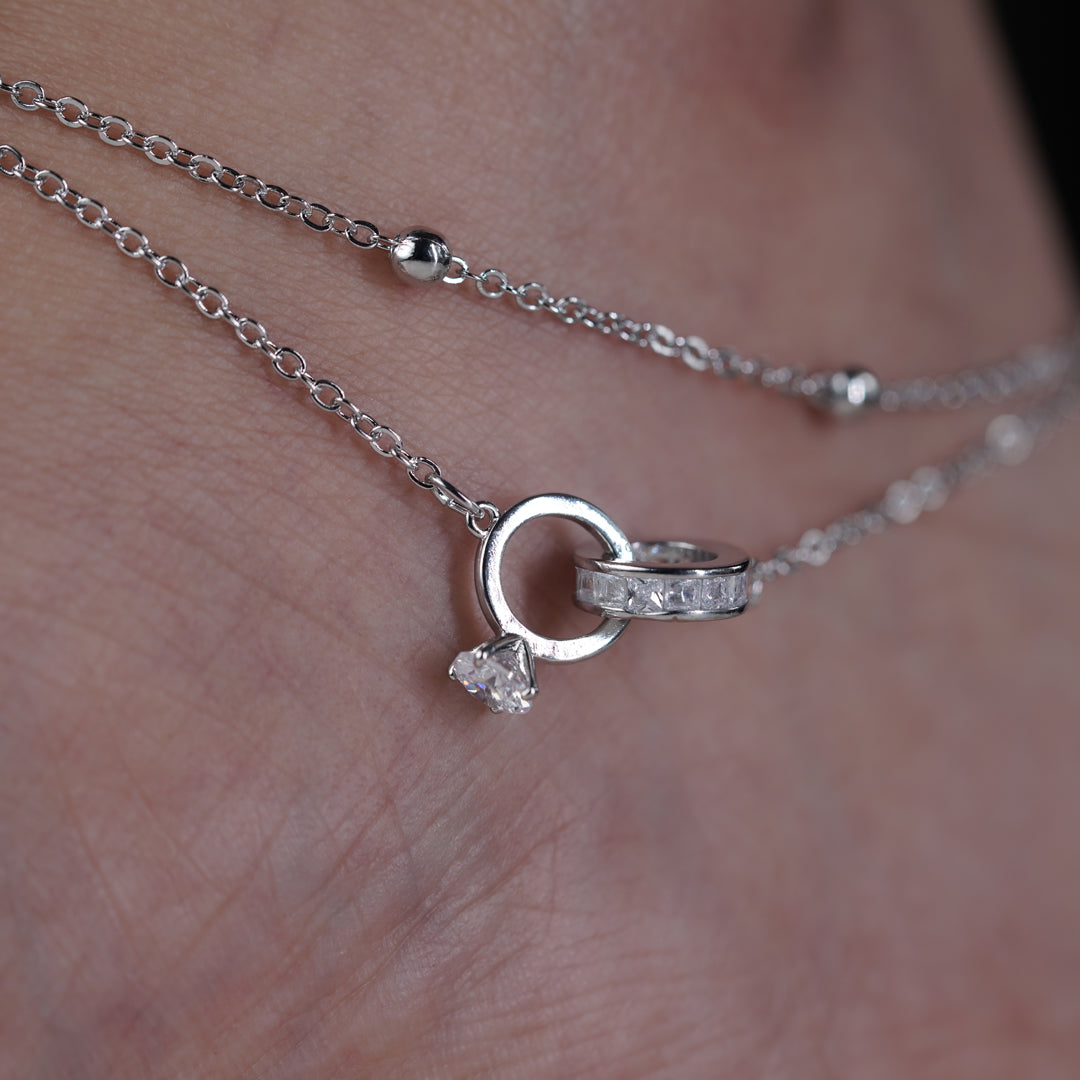 Celestial Knot Silver Anklet