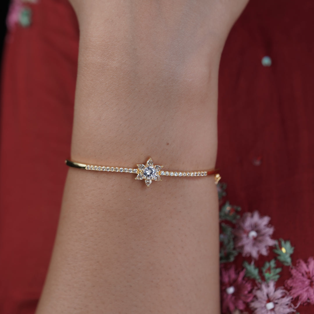 Elite Floral Spark Gold Kada