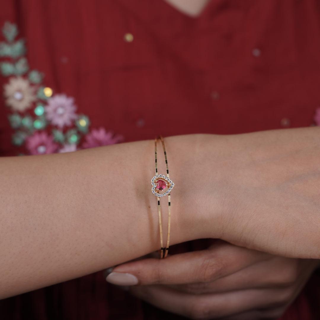 Rati Free Size Heart Bangles