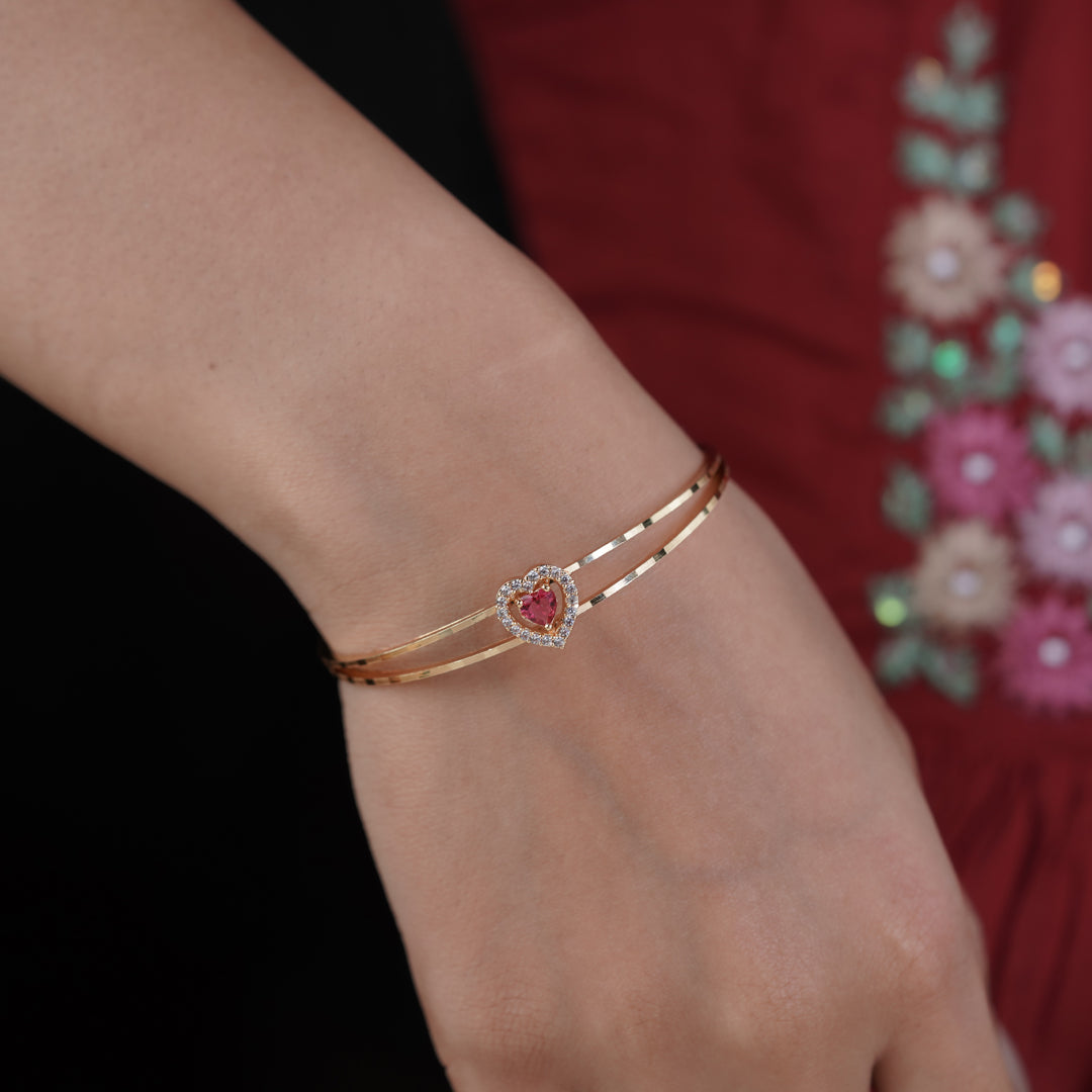 Rati Free Size Heart Bangles
