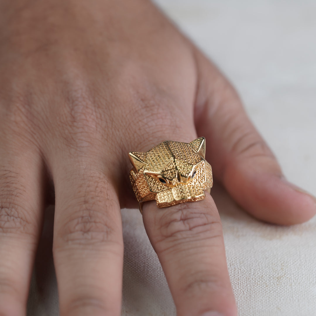 Gold Panther Stealth Band Ring