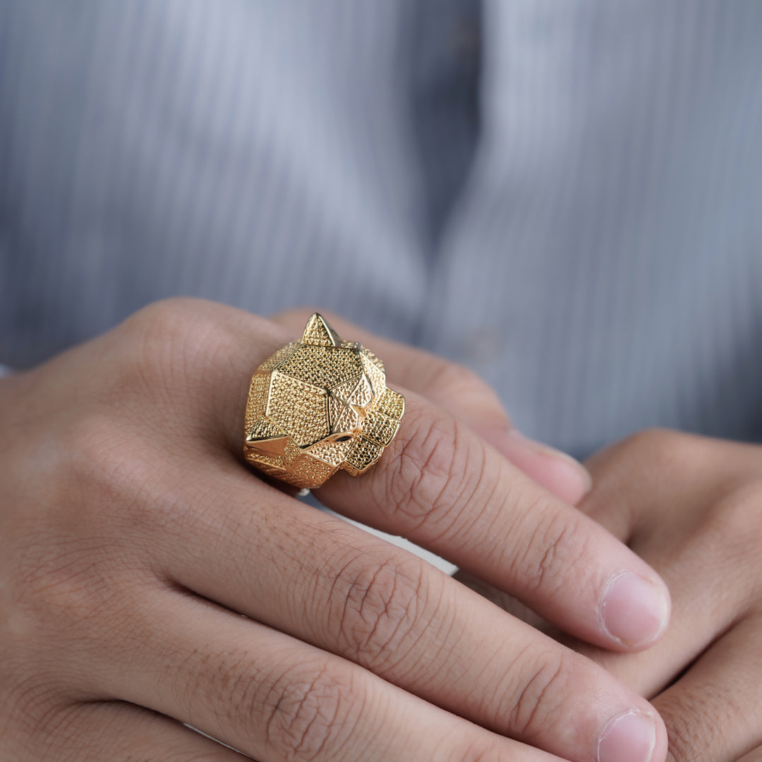 Gold Panther Stealth Band Ring