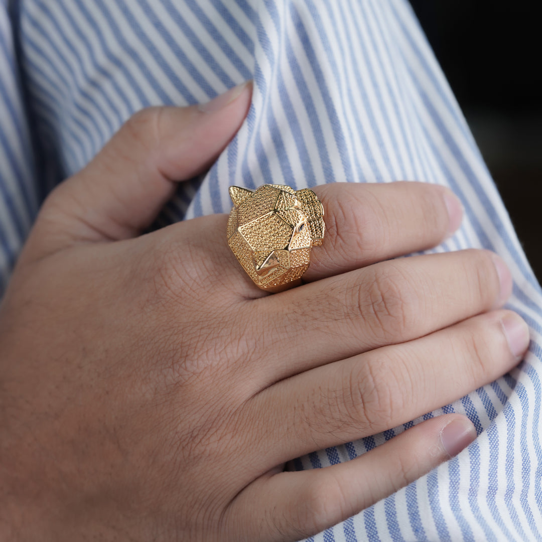 Gold Panther Stealth Band Ring