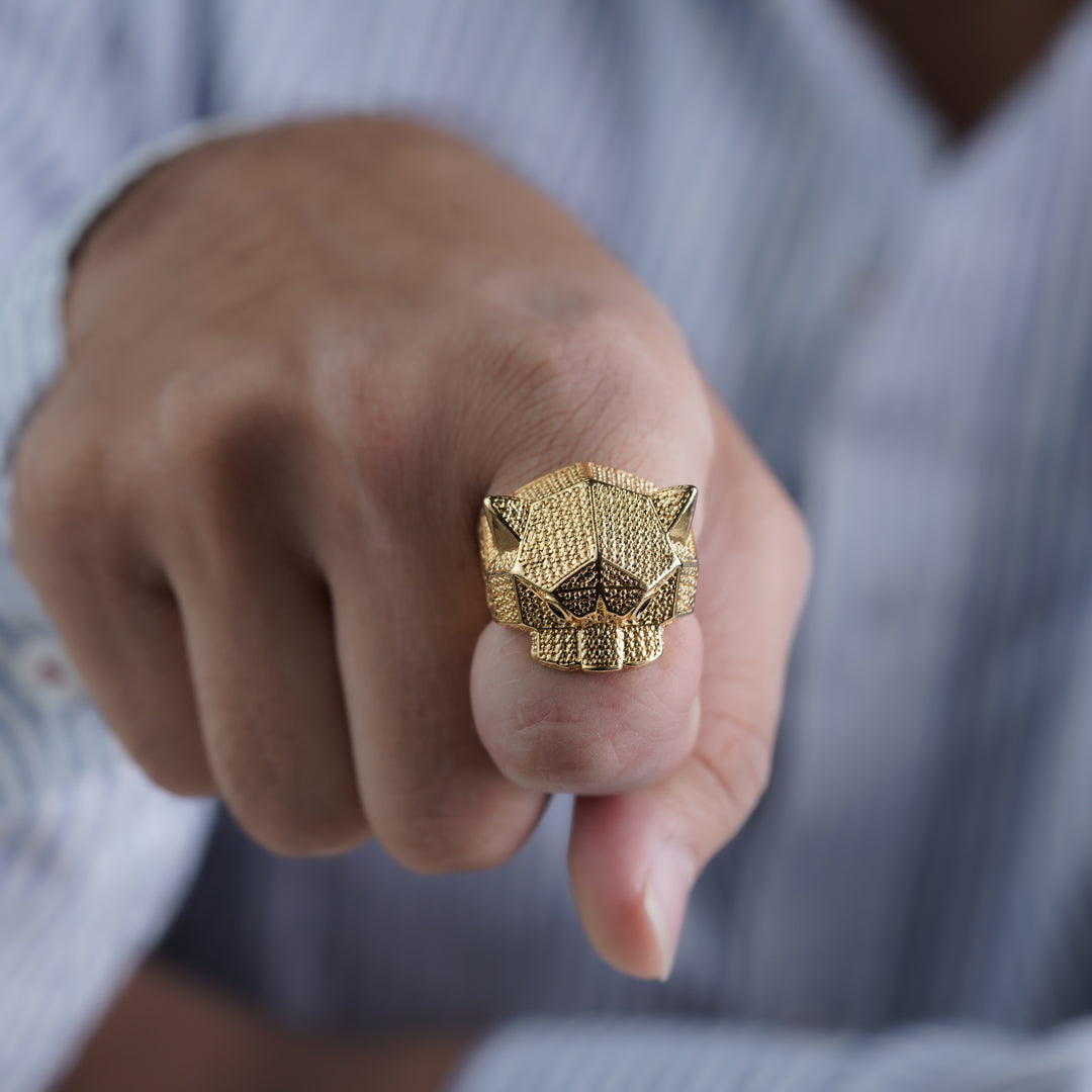 Gold Panther Stealth Band Ring