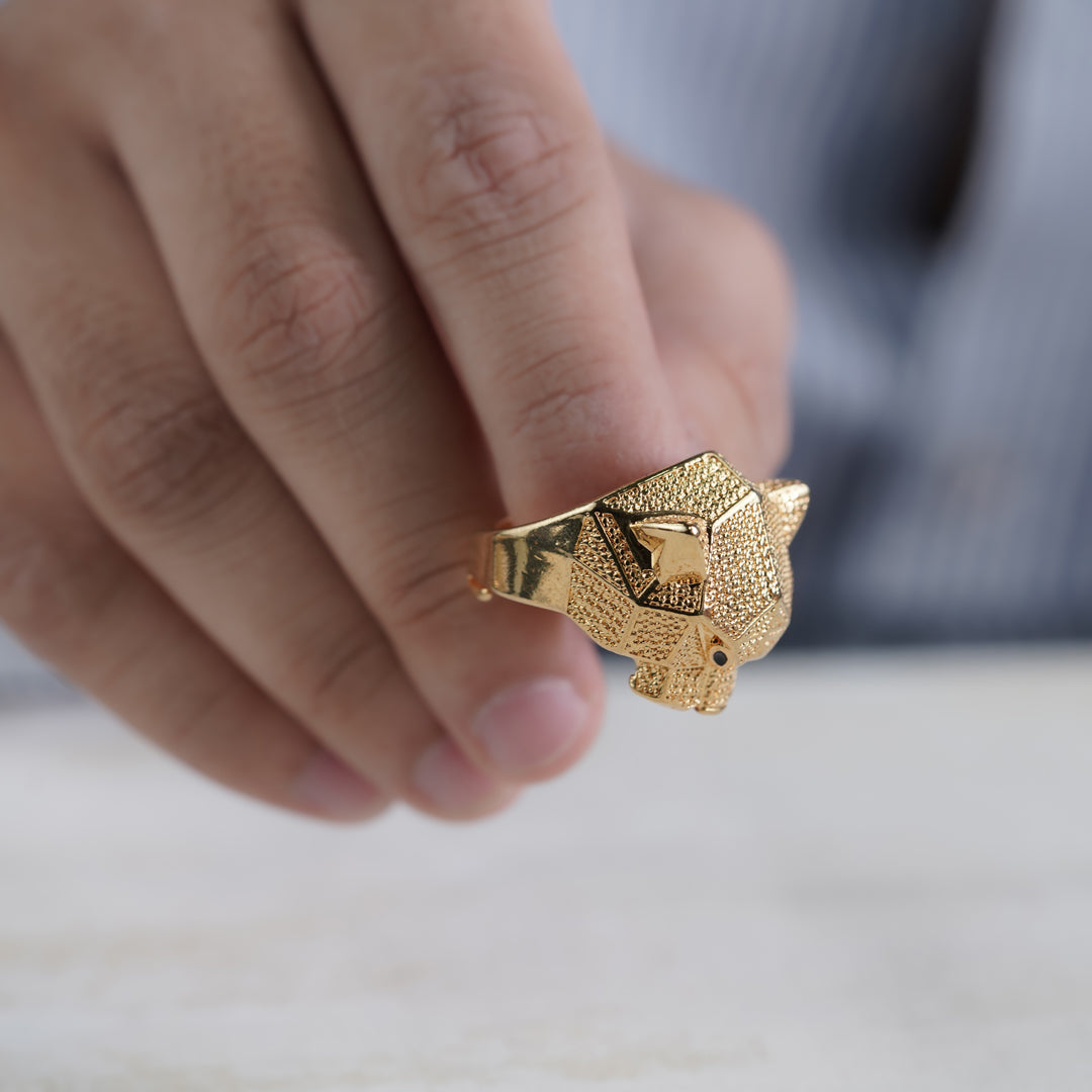 Gold Panther Stealth Band Ring