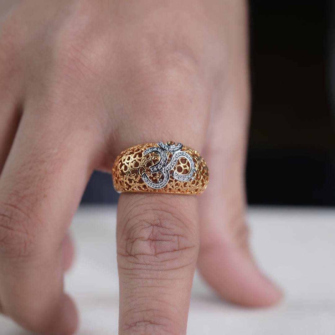Divine Om Gold Ring