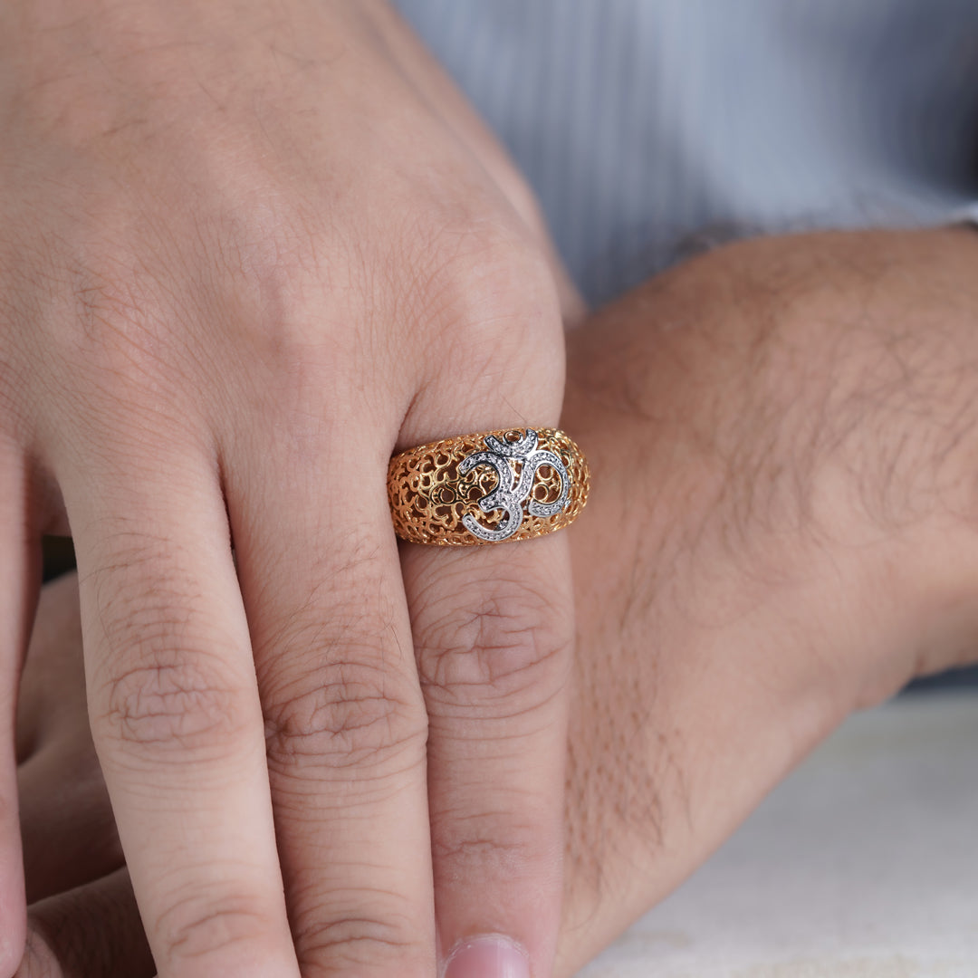 Divine Om Gold Ring