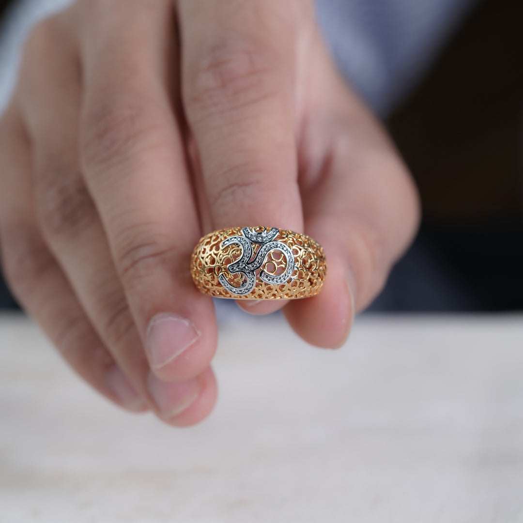 Divine Om Gold Ring