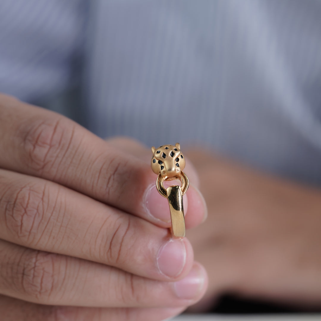 Golden Panther Link Ring