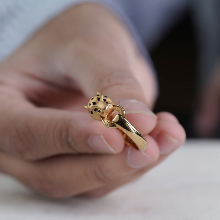 Golden Panther Link Ring