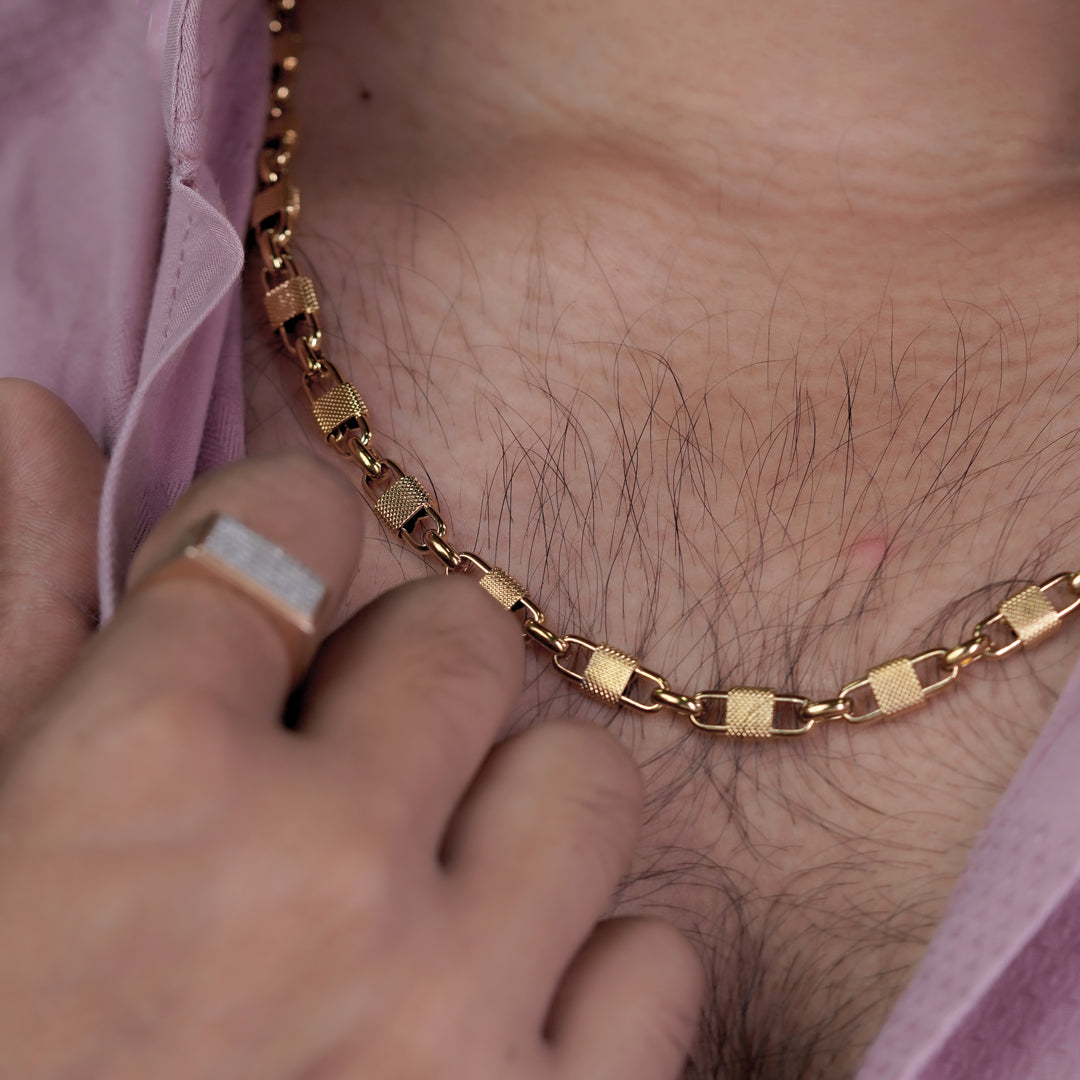 Royal Textured Link Gold Chain