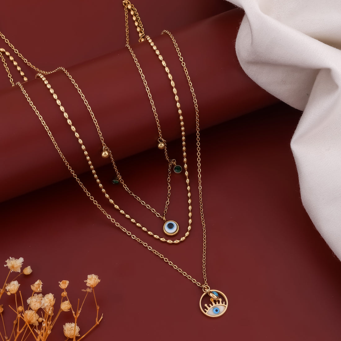 Evil eye 3 Layers Chain Necklace