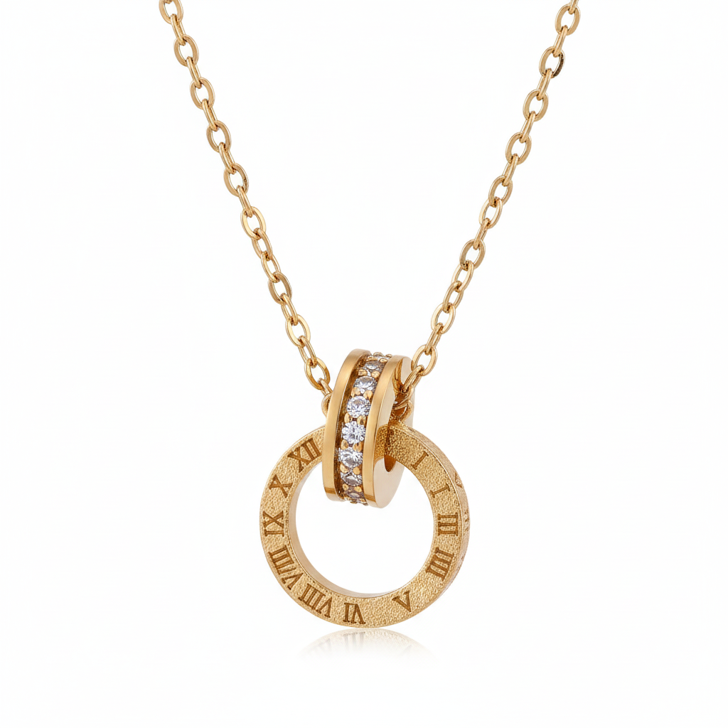 Nandini Roman Letter Gold Necklace