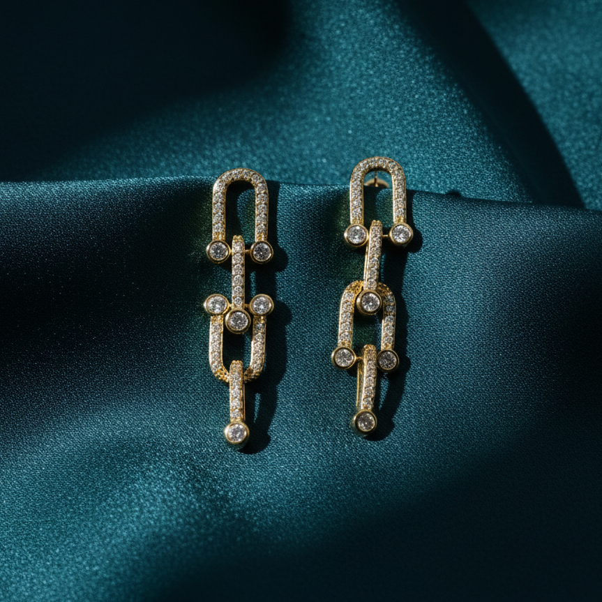 Elite Crystal Ladder Earrings
