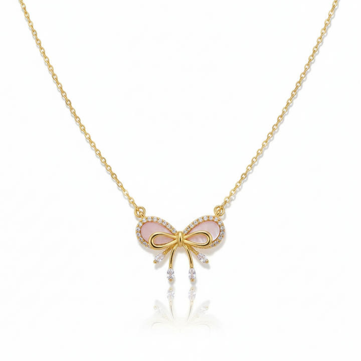 Celestine Luxe Ribbon Pearl Necklace