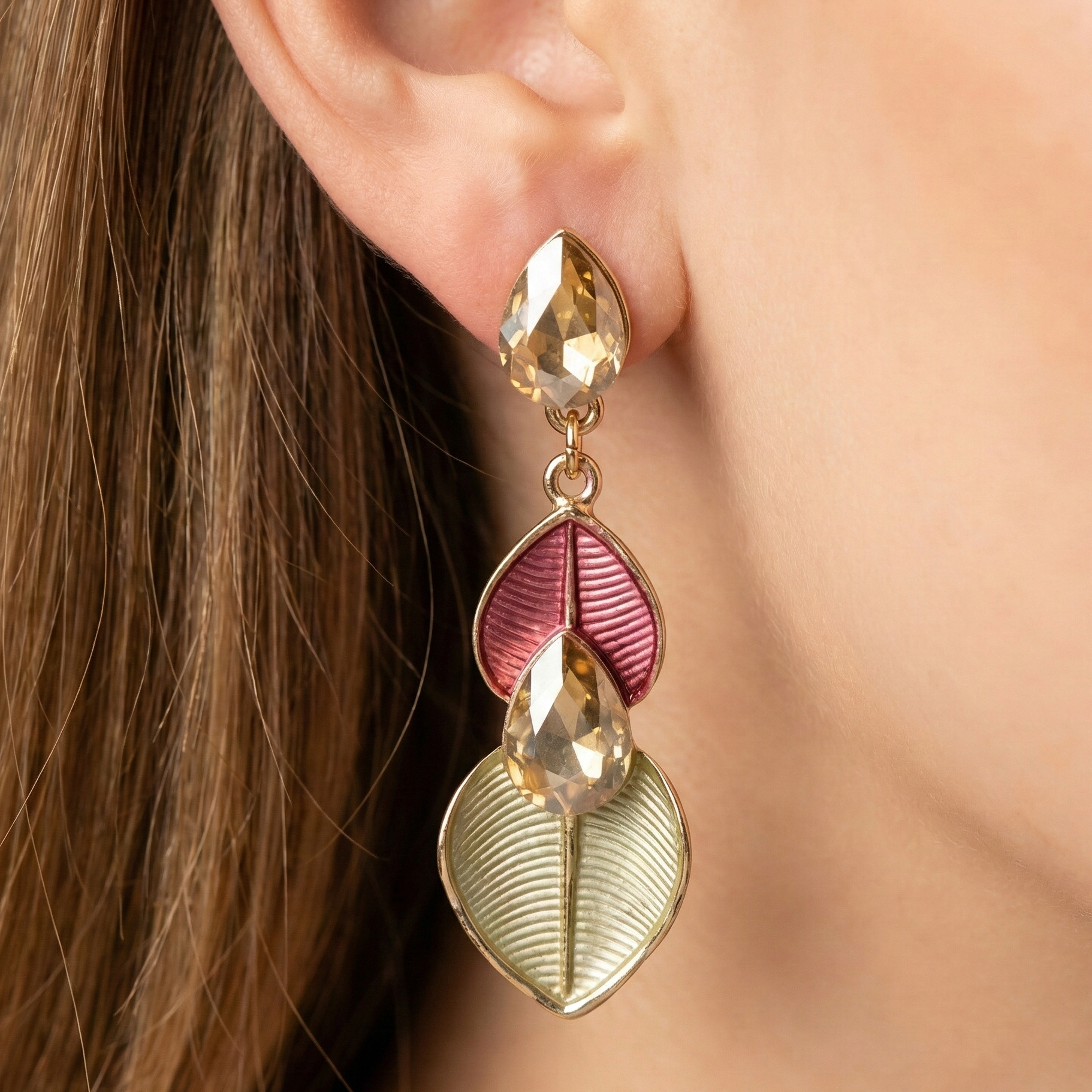 Prism Leaf Statement Earrings