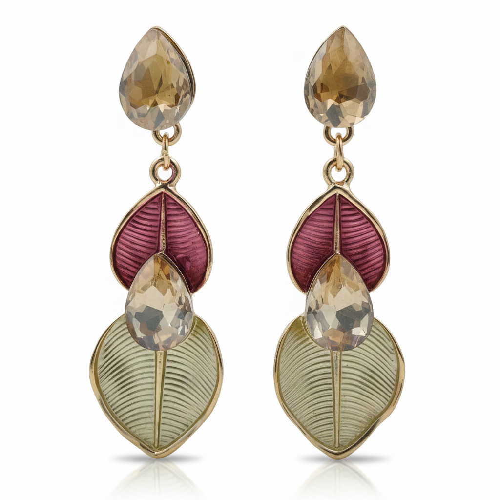 Prism Leaf Statement Earrings