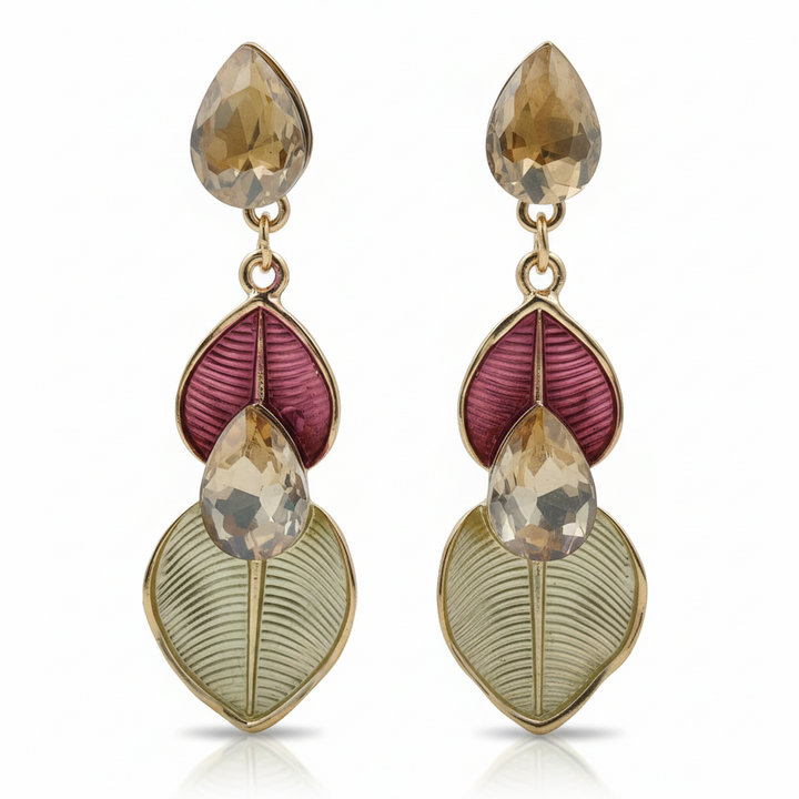 Prism Leaf Statement Earrings