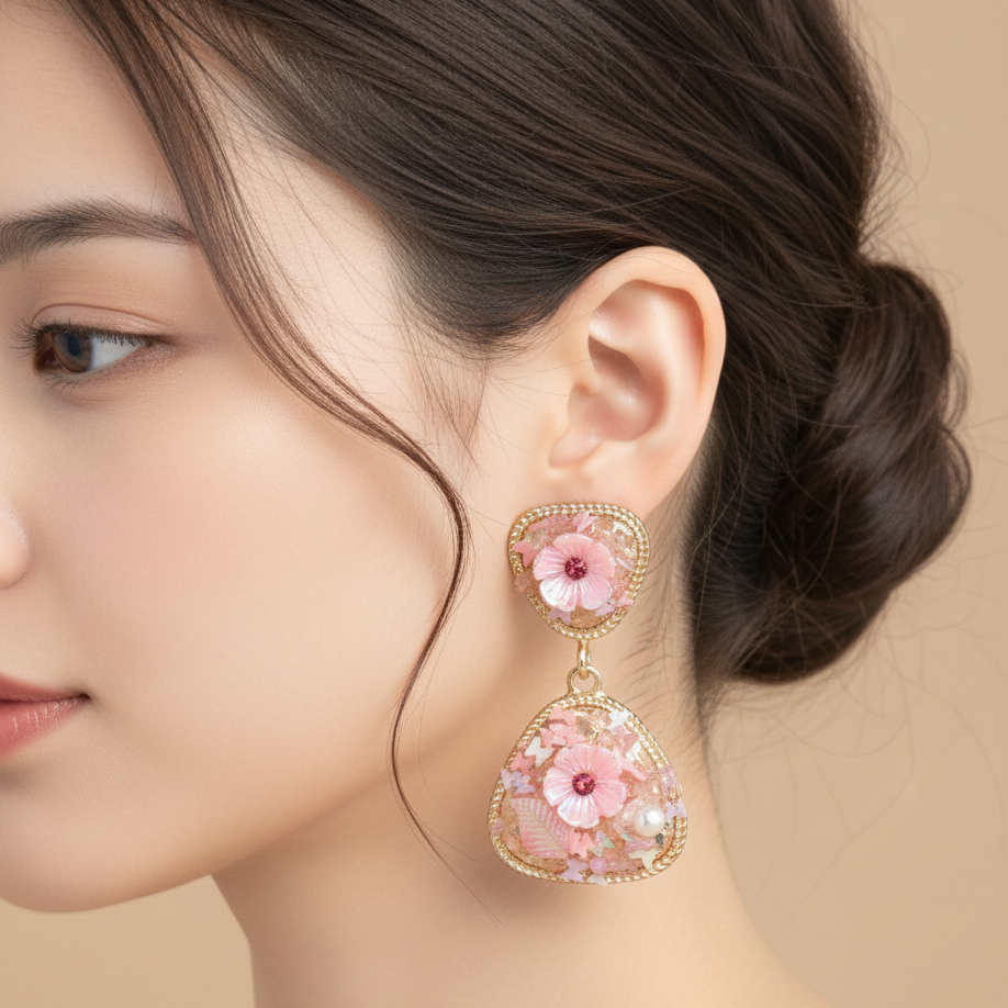 Rose Bloom Designer Earrings