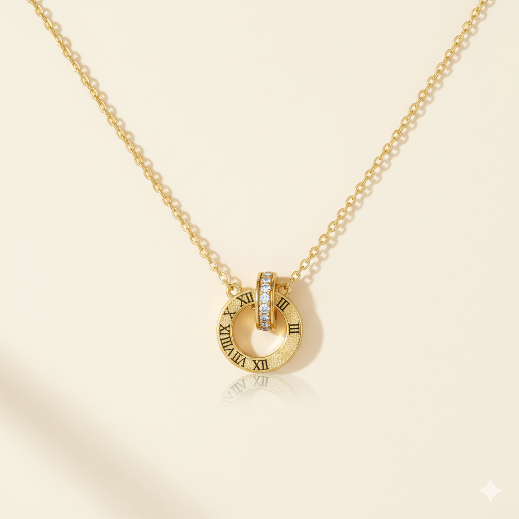 Nandini Roman Letter Gold Necklace