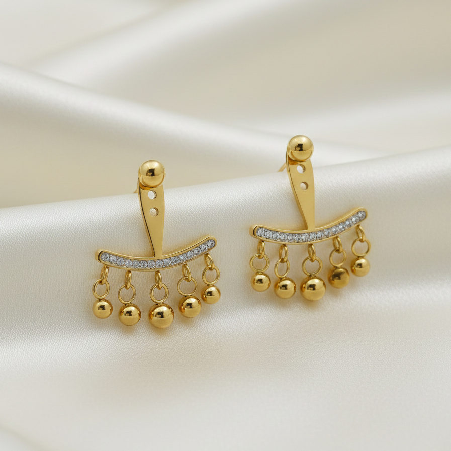 Golden Jhalar Luxe Chandelier Earrings