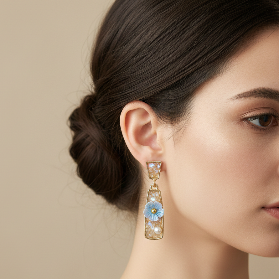 Sky Bloom Pearl Earrings