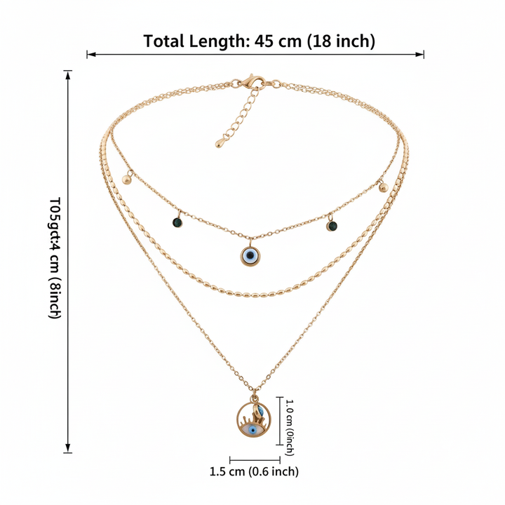 Evil eye 3 Layers Chain Necklace