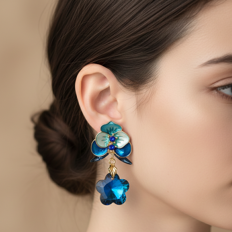 Blue Aura Drops Earrings