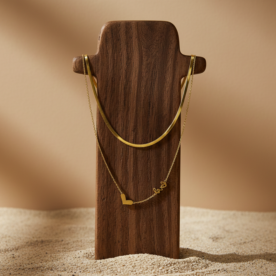 Layered Love Heart Gold Necklace