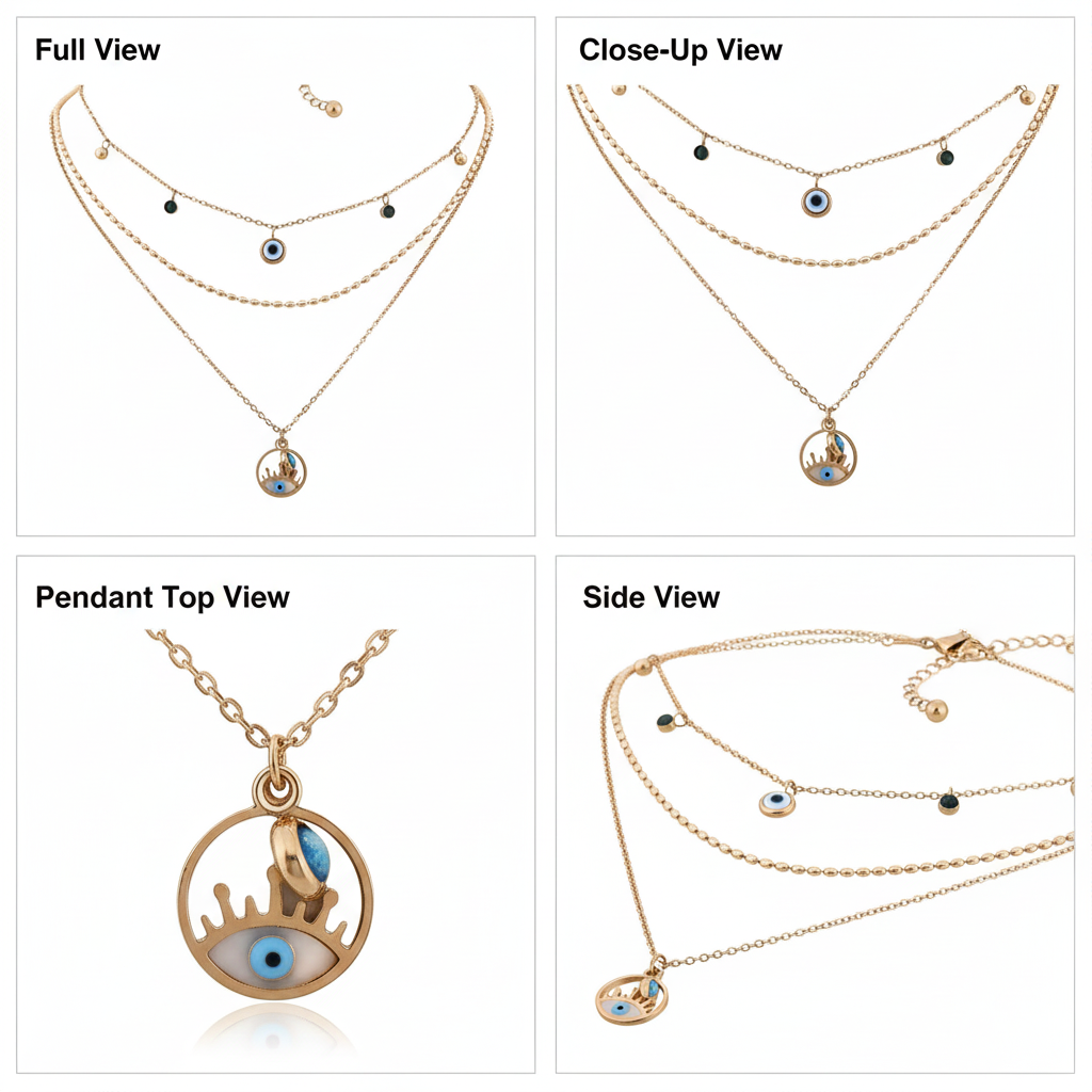 Evil eye 3 Layers Chain Necklace