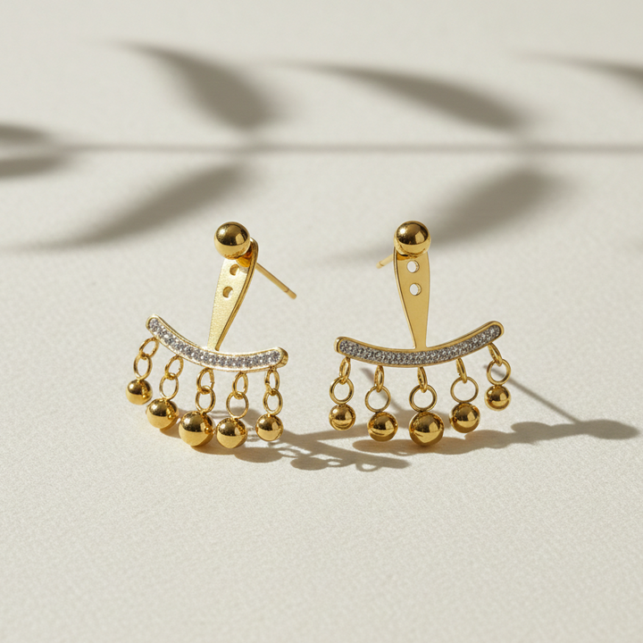 Golden Jhalar Luxe Chandelier Earrings