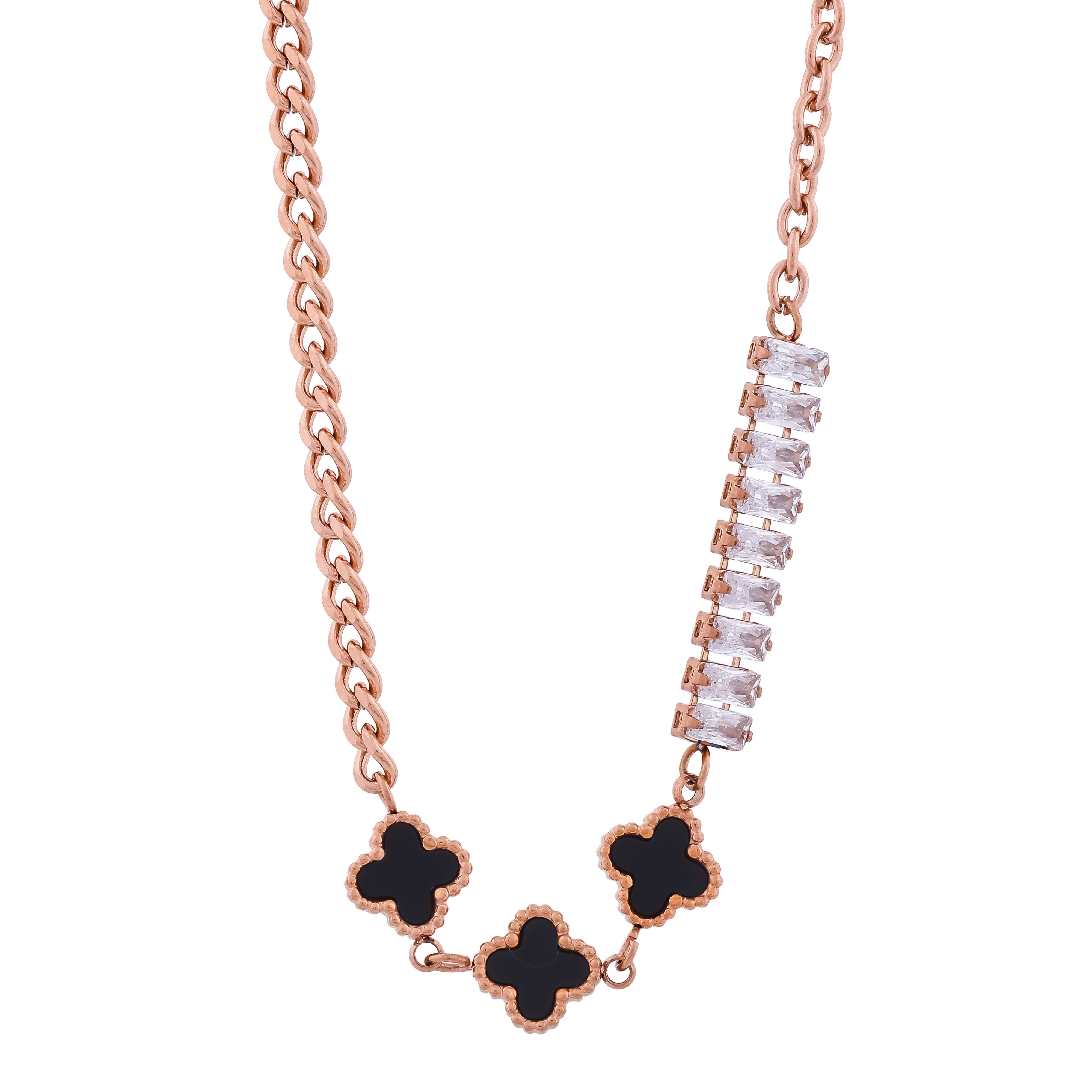 Clover Black Necklace