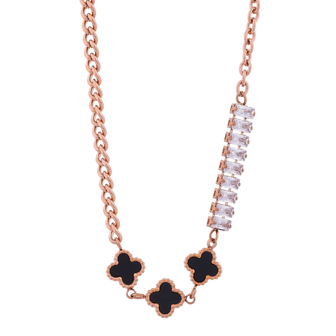 Clover Black Necklace