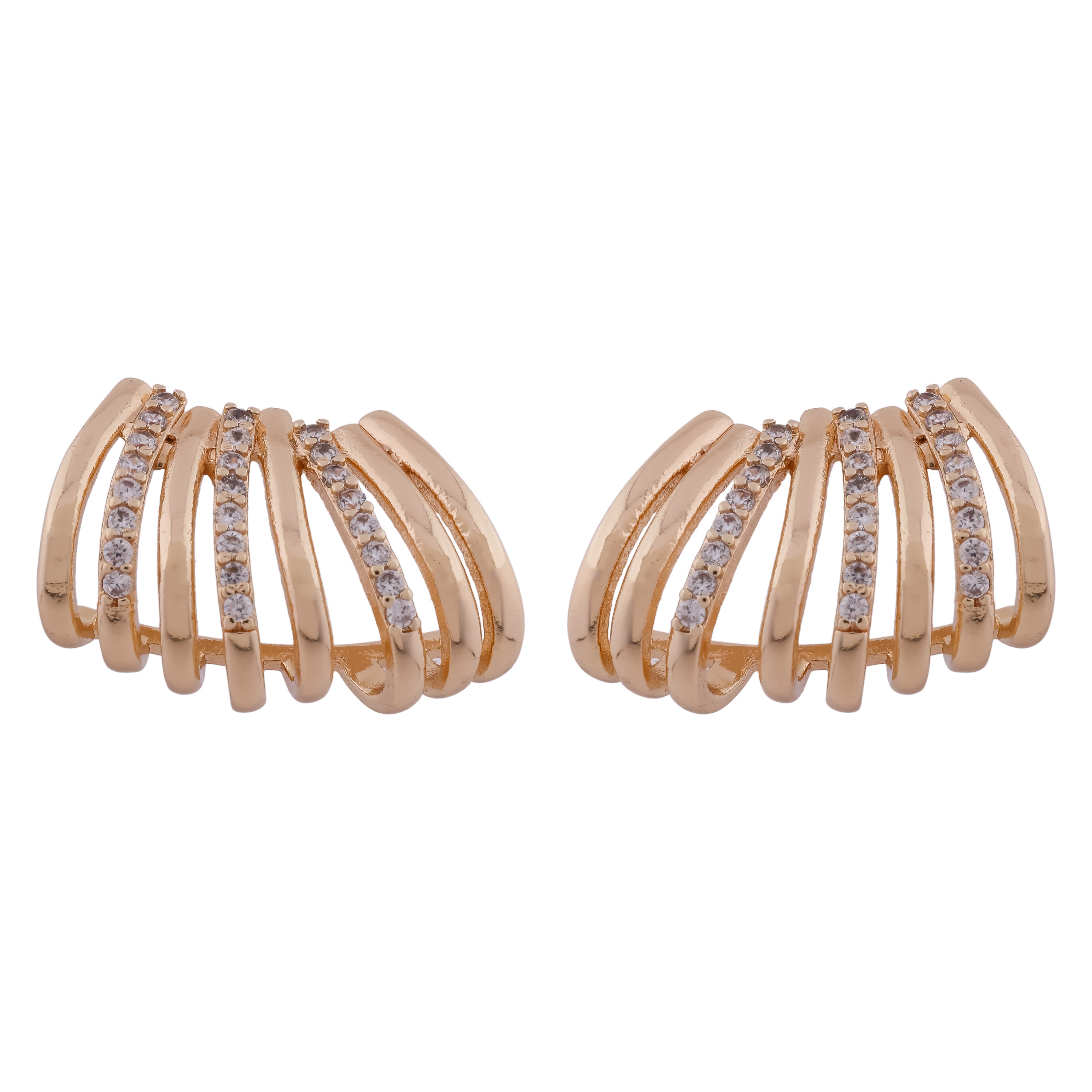 Golden Wave Studs Earrings