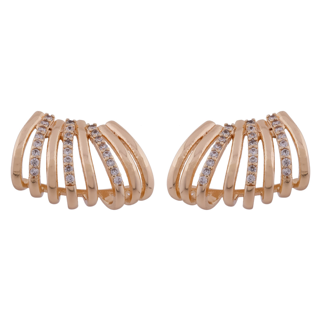 Golden Wave Studs Earrings